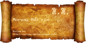 Morvay Mária névjegykártya