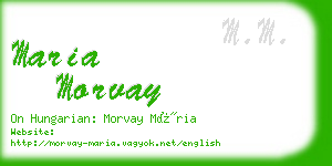 maria morvay business card